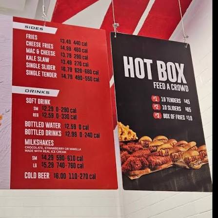 Dave's Hot Chicken Menu