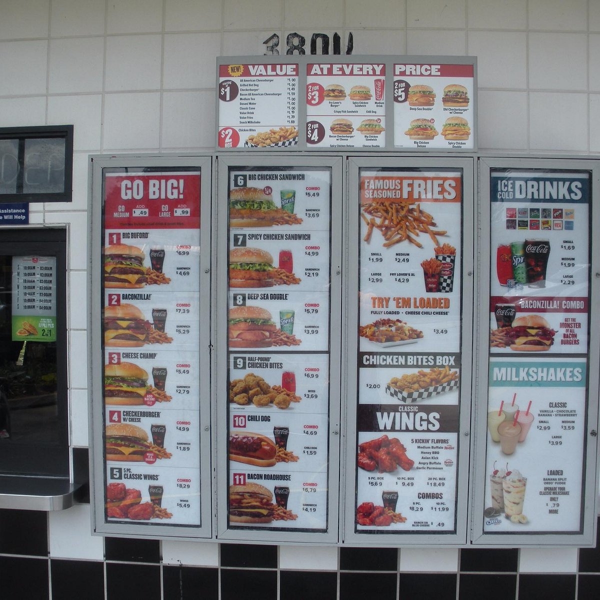 Checkers Menu Board