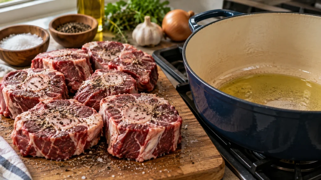 Season and Sear the Beef