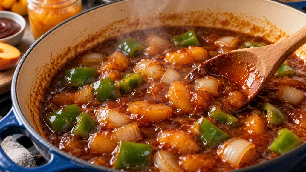 Make the Peach-Barbecue Sauce